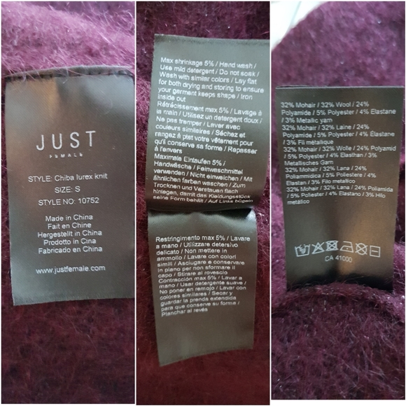 JUST FEMALE Chiba Lurex Knit Sweater in Burgundy - Picture 8 of 10